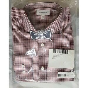 Bonobo Wear Mens Patriotic Plaid Button-Up Shirt Red Blue College 37in Chest New